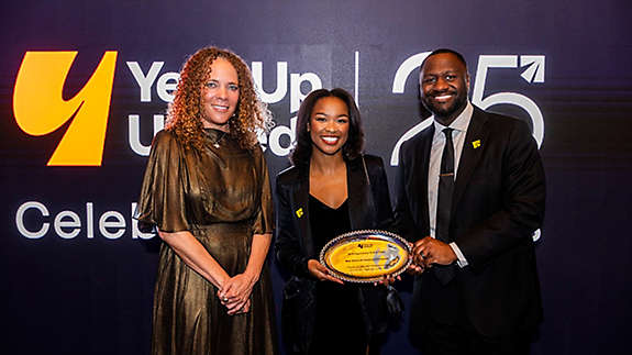 Ellen McClain, CEO of Year Up, with New York Life’s Tamara Taylor and Keith Byam.
