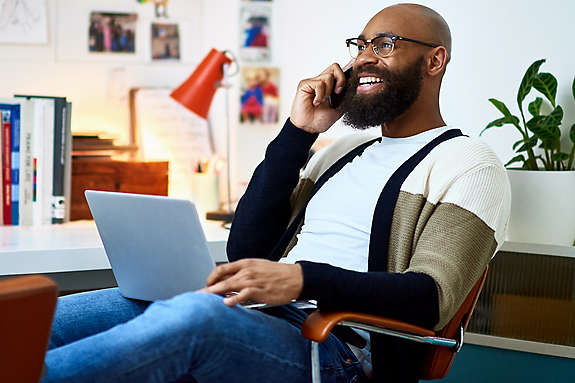 Man talking on cell phone