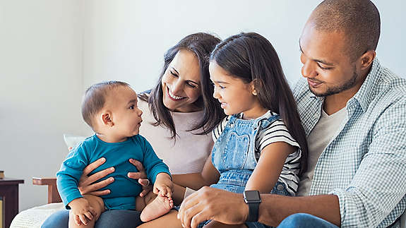 Young family of four