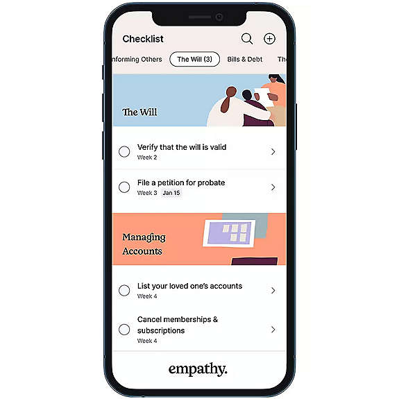 Image of Empathy app on mobile phone