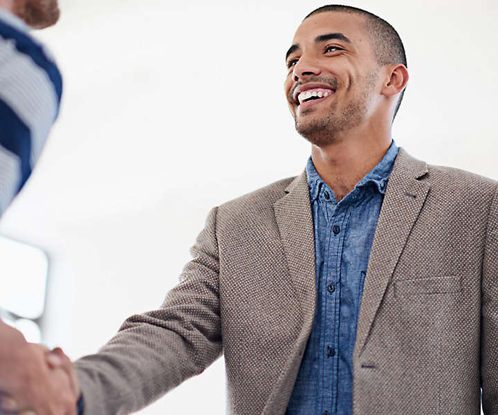 Two men shaking hands