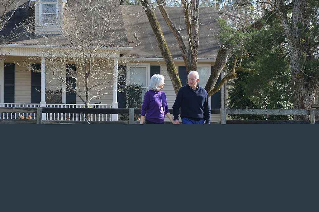 Jill and Mike taking a walk.