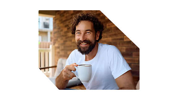 Man drinking coffee