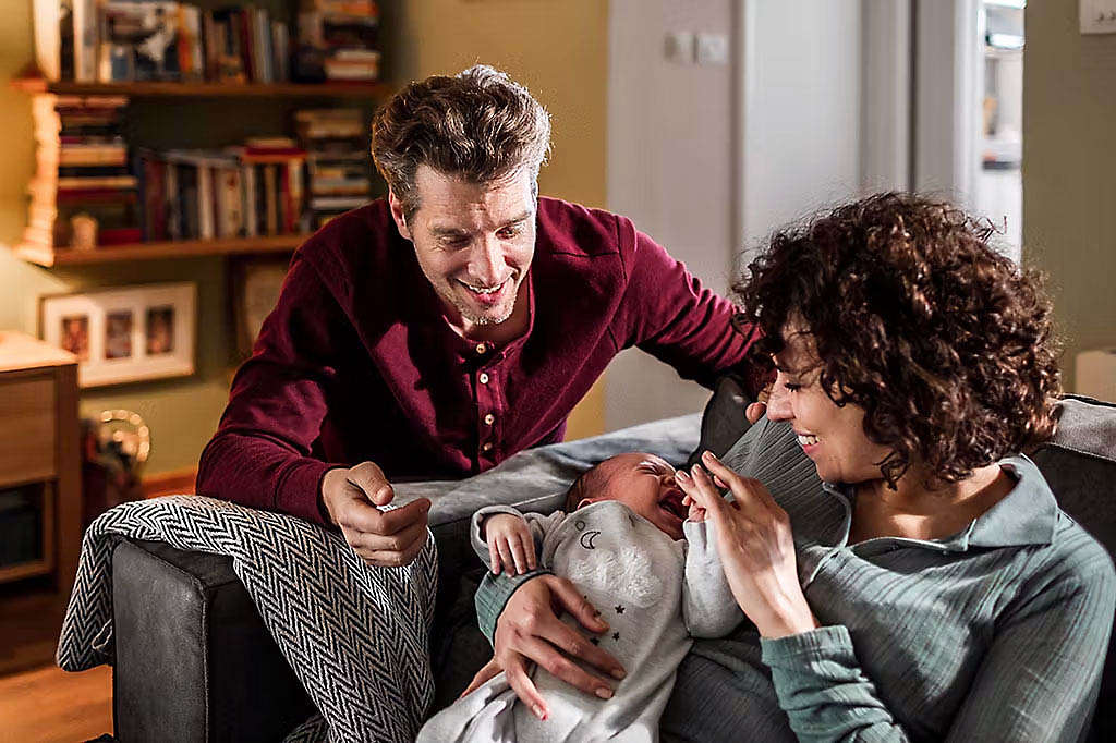 New parents with baby