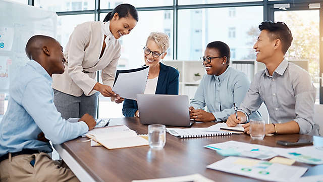 Employees working together
