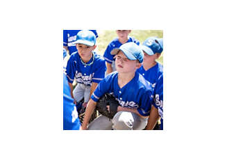 little league baseball kids huddling up together having a meeting