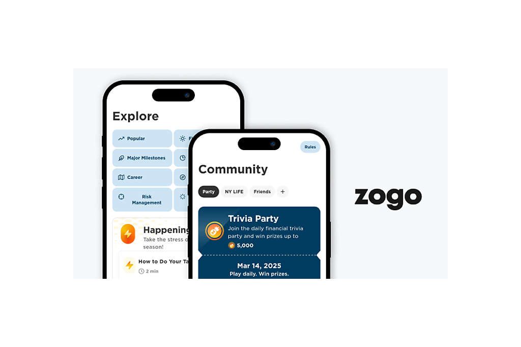 zogo app screens and logo